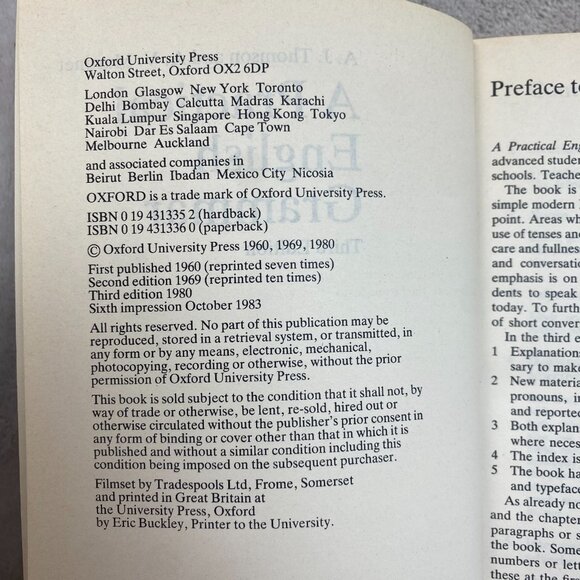A Practical English Grammar by A. V. Martinet and A.j. Thomson 1986 3rd Edition - Picture 3 of 4